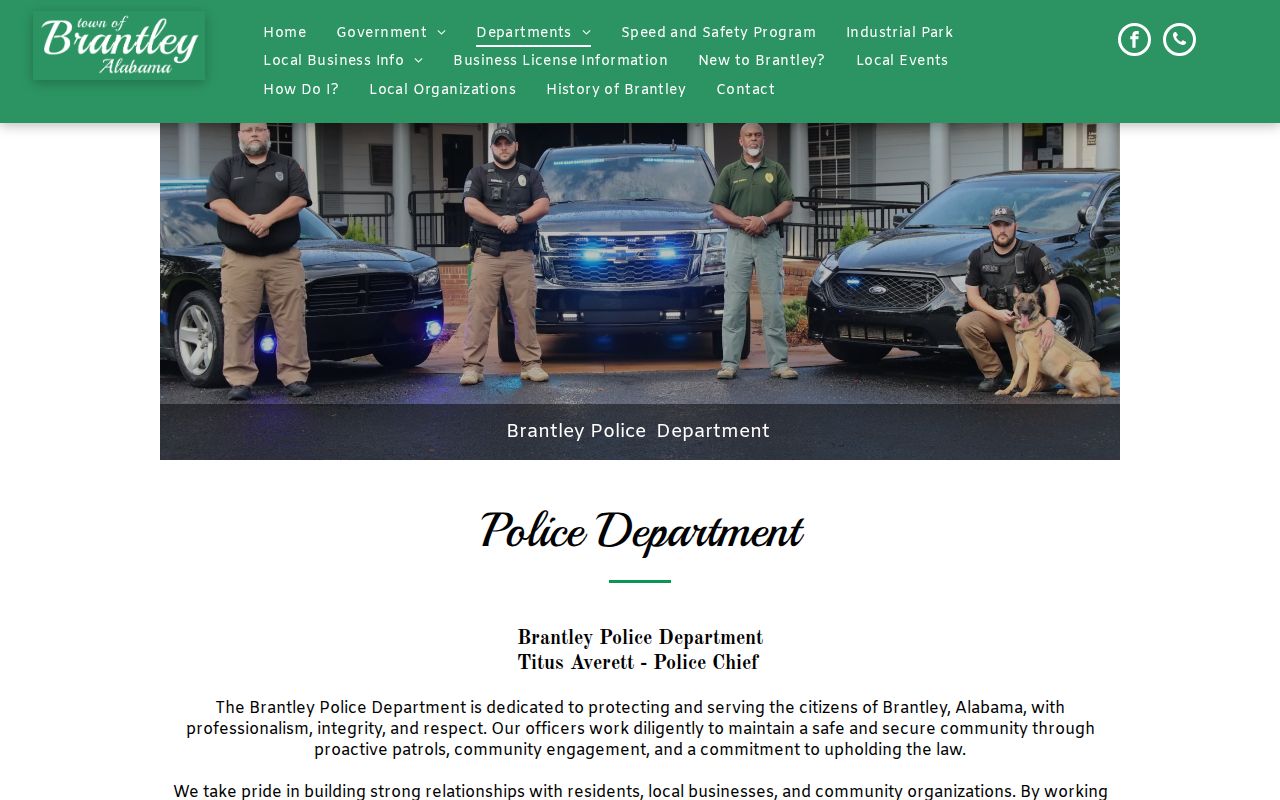 Official Brantley Police Department public information page